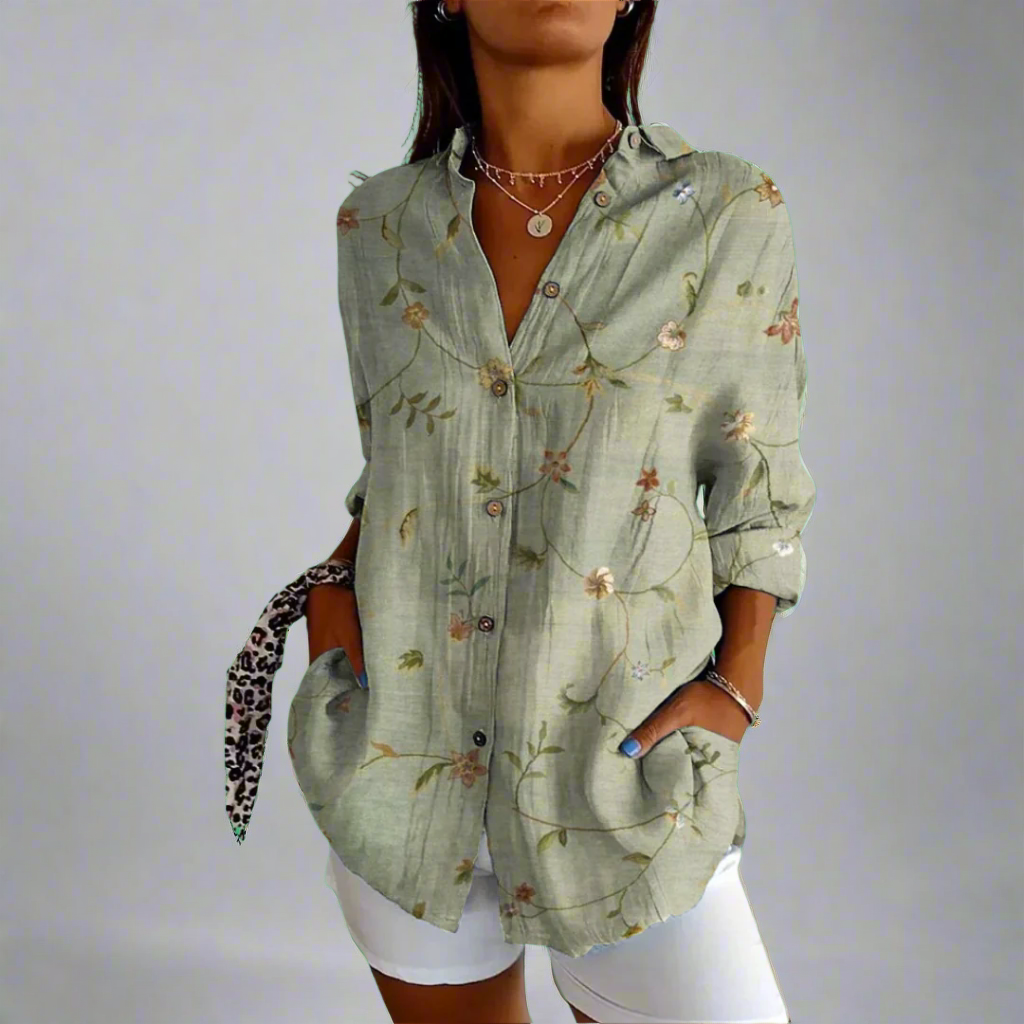 Delia | Blusa Vintage de Tejido Premium con Detalles Hechos a Mano