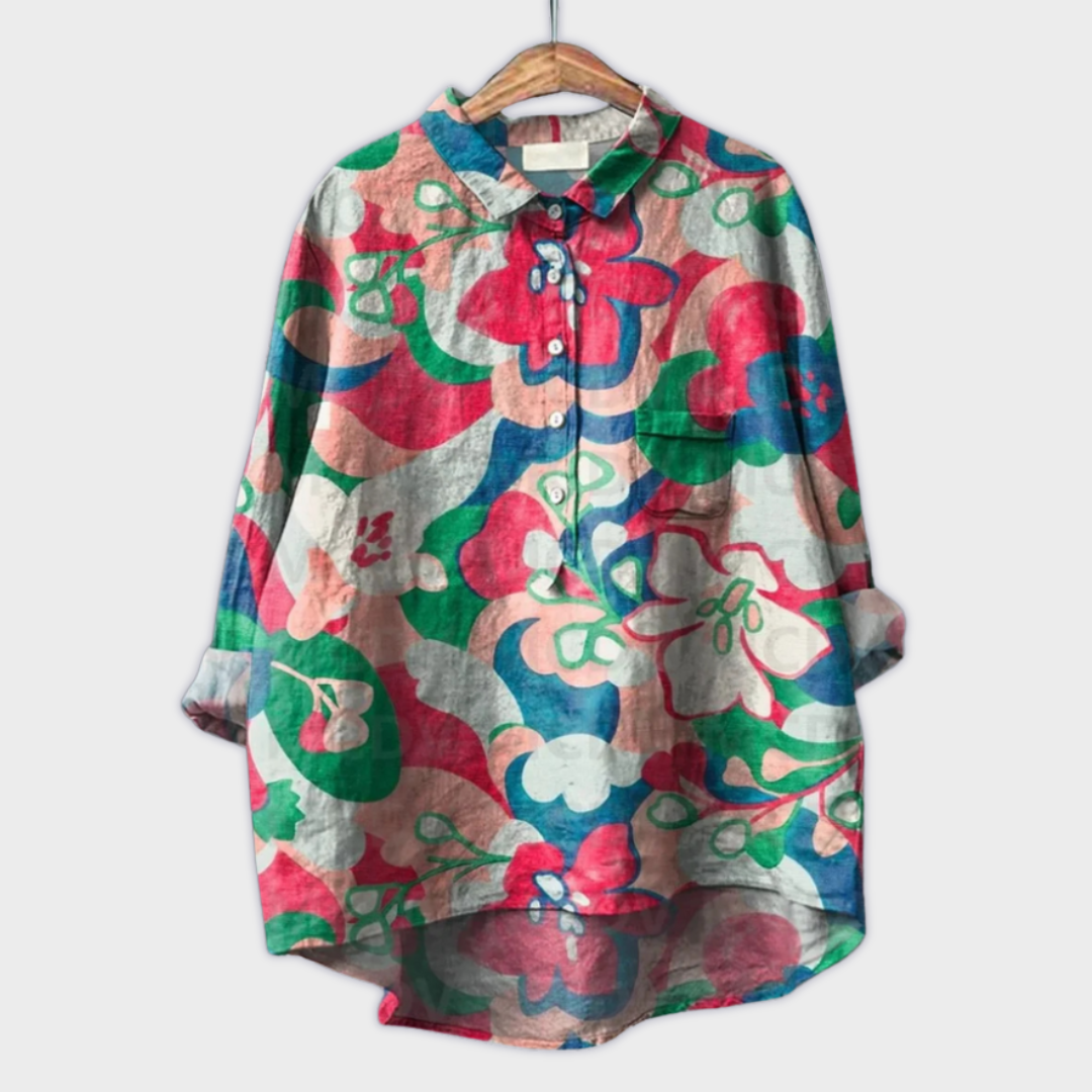 Lara | Blusa floral hecha a mano con tejido premium