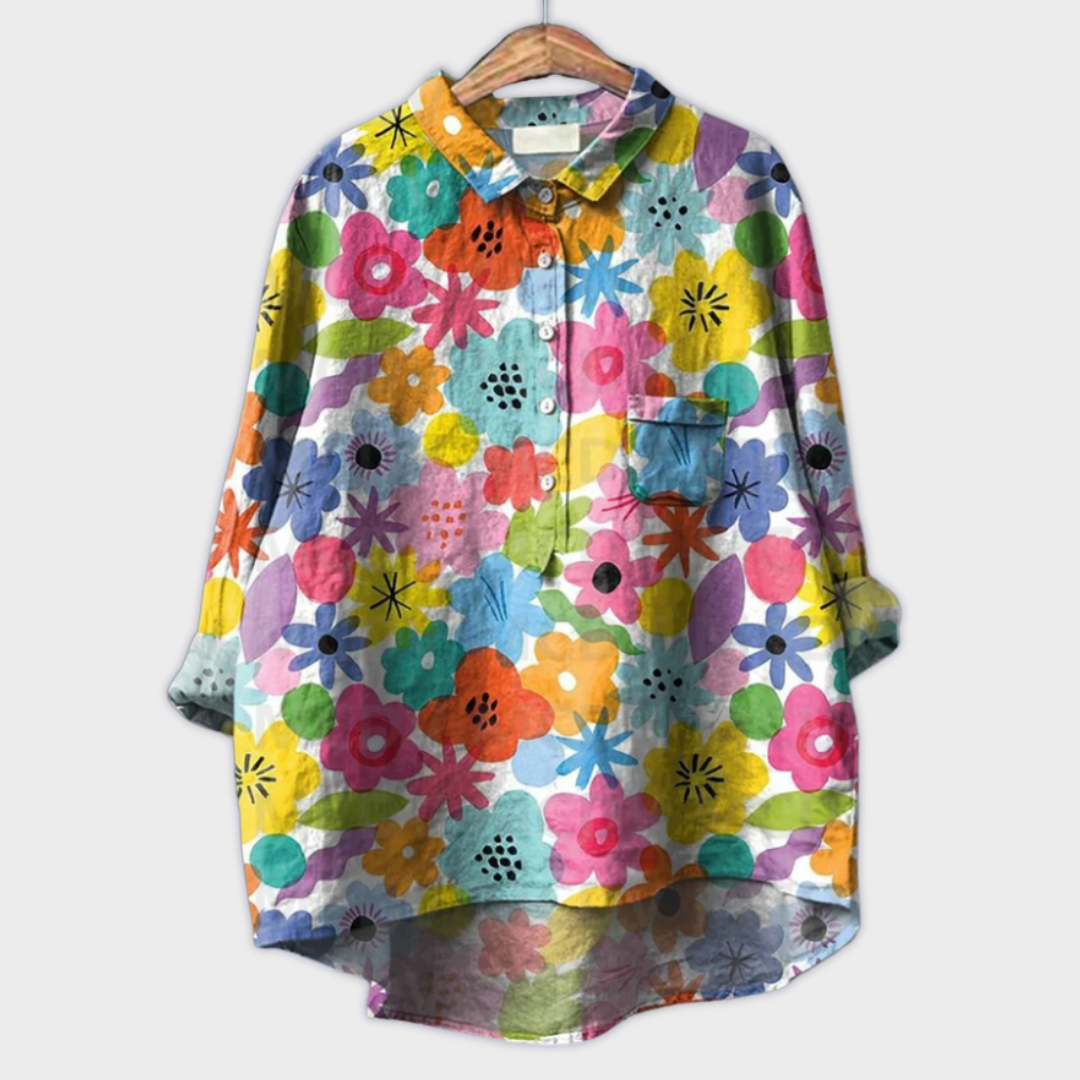 Lara | Blusa floral hecha a mano con tejido premium