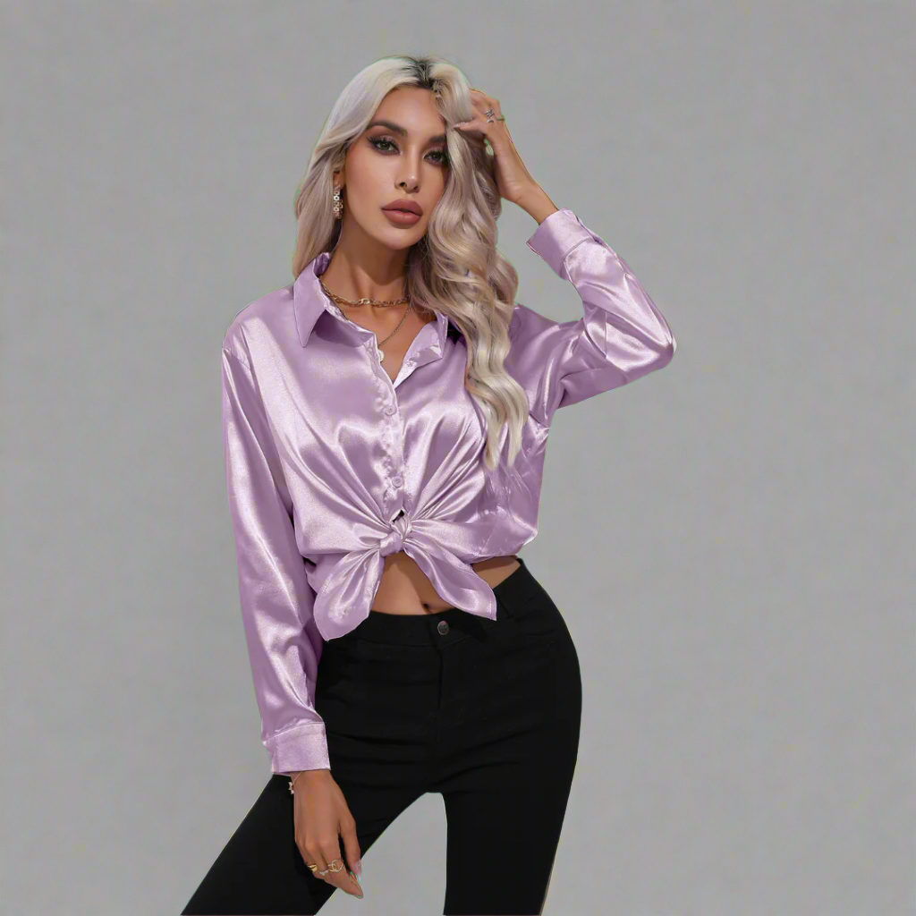 Xaveria | Blusa de satén premium con un brillo elegante