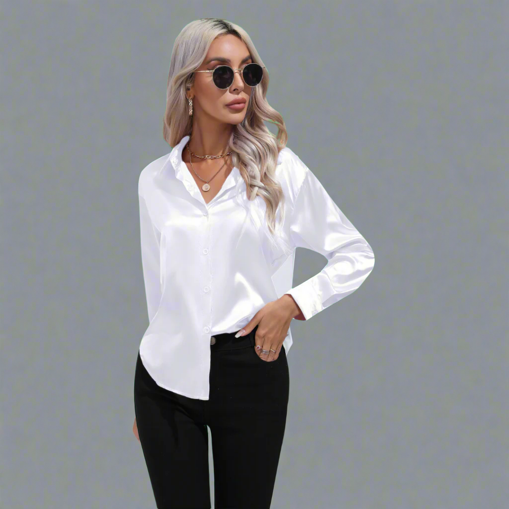 Xaveria | Blusa de satén premium con un brillo elegante