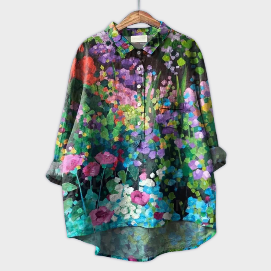 Lara | Blusa floral hecha a mano con tejido premium