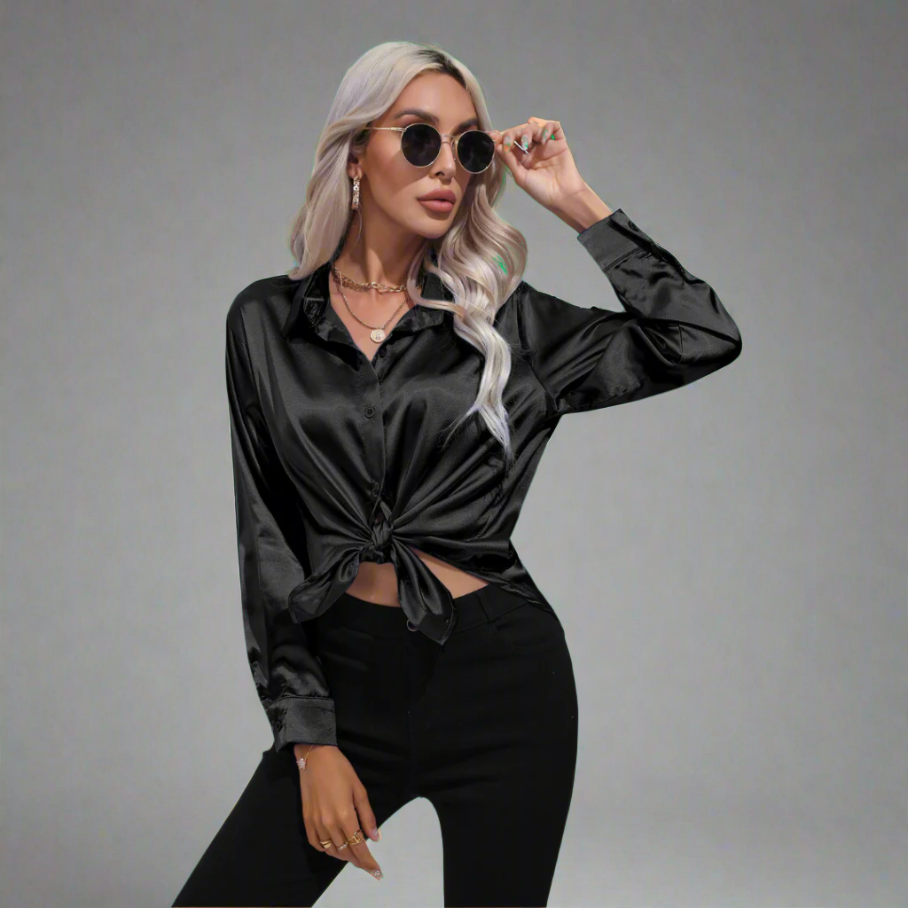 Xaveria | Blusa de satén premium con un brillo elegante
