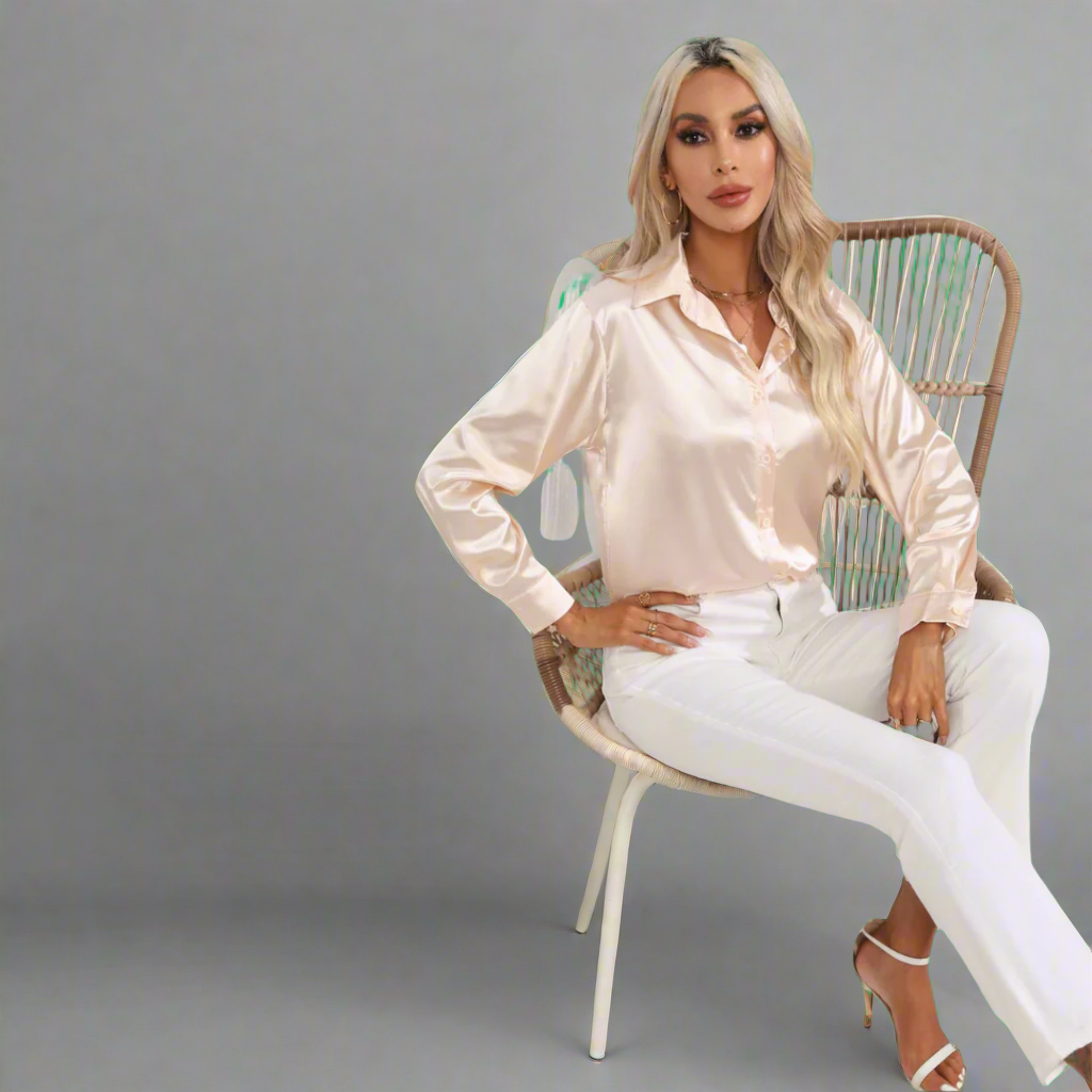 Xaveria | Blusa de satén premium con un brillo elegante
