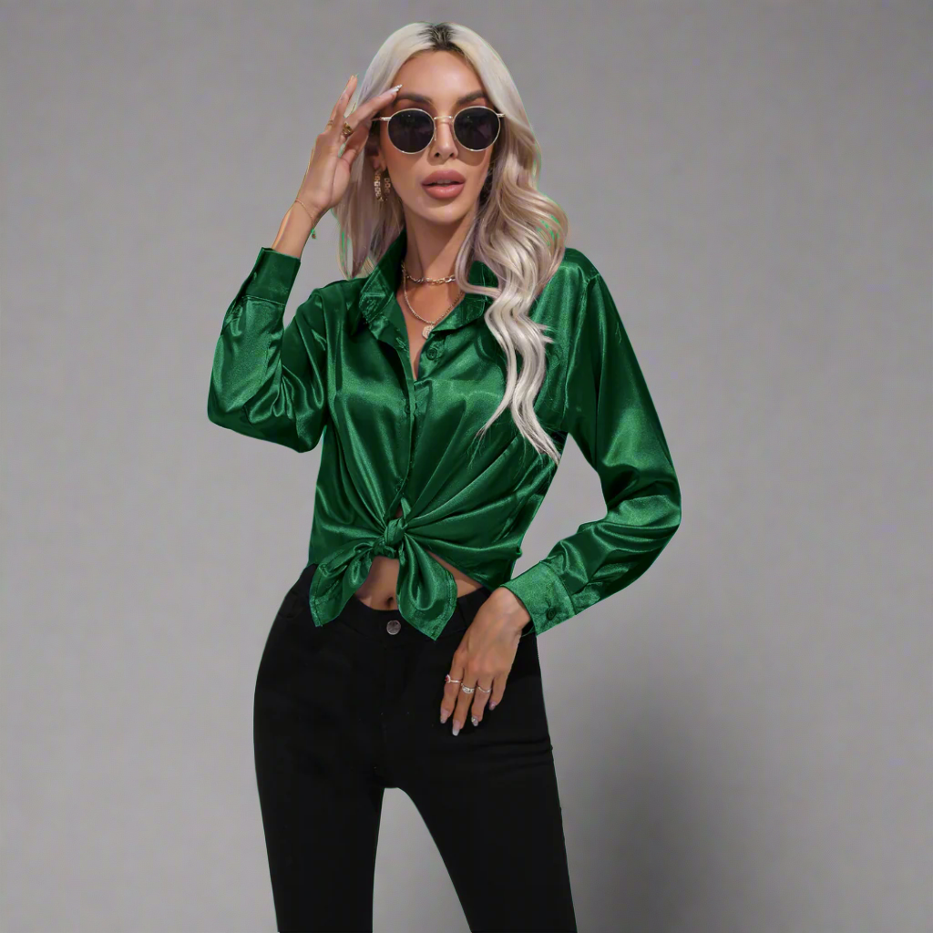 Xaveria | Blusa de satén premium con un brillo elegante