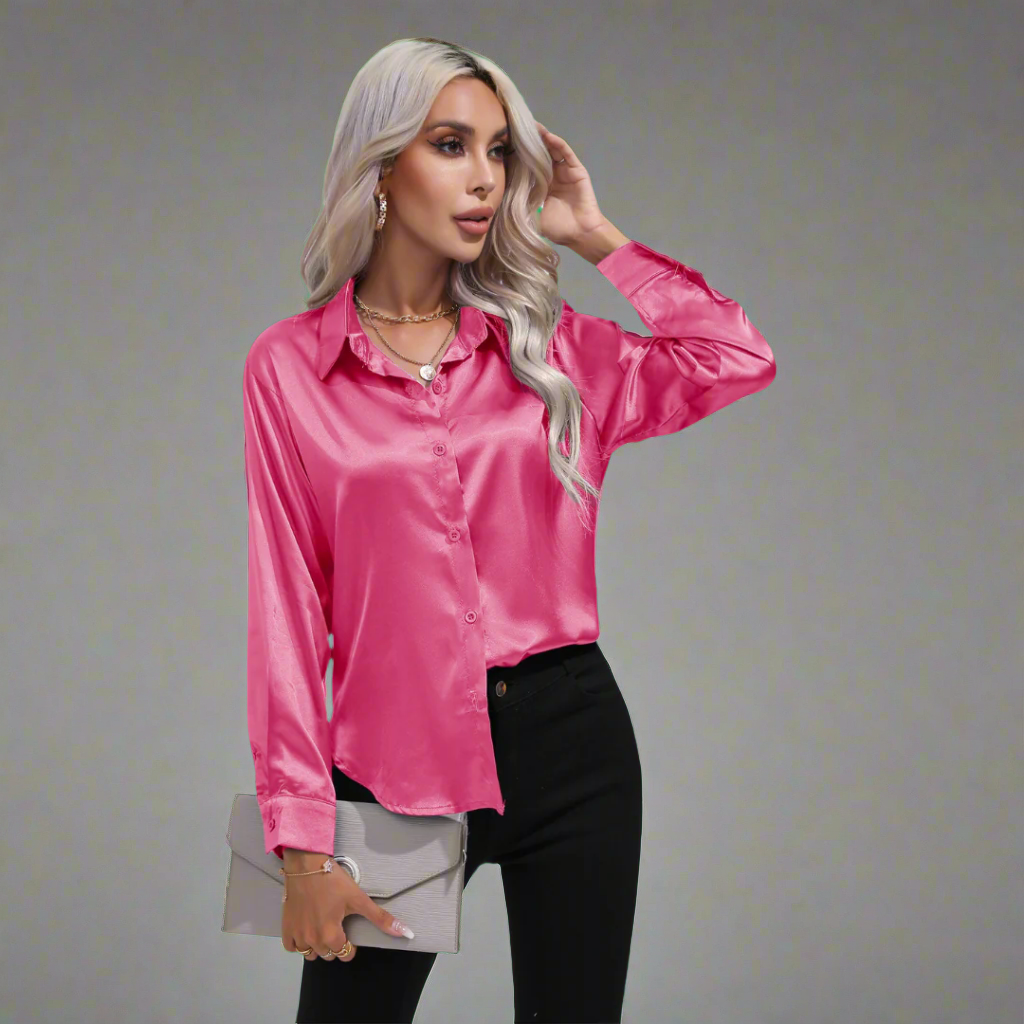 Xaveria | Blusa de satén premium con un brillo elegante