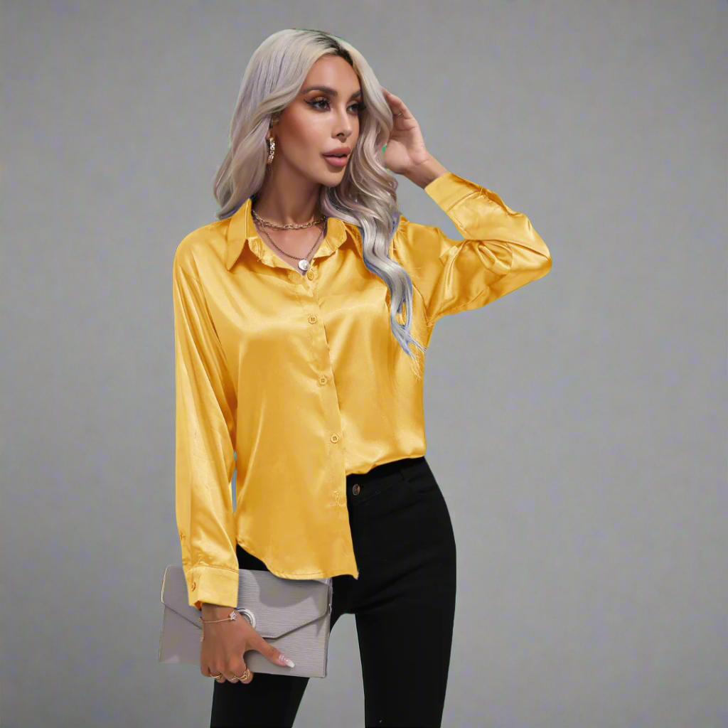 Xaveria | Blusa de satén premium con un brillo elegante