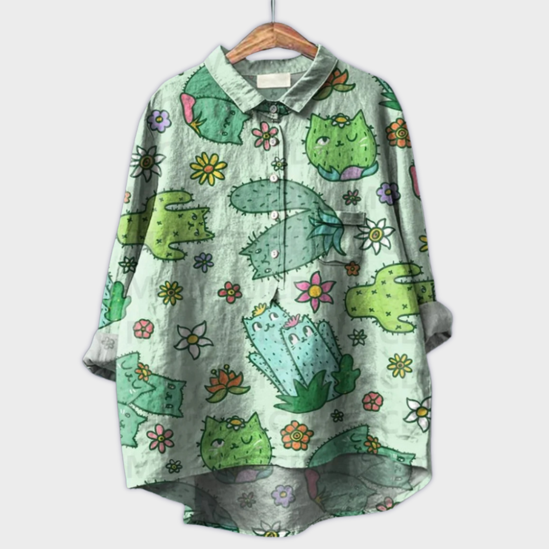 Lara | Blusa floral hecha a mano con tejido premium