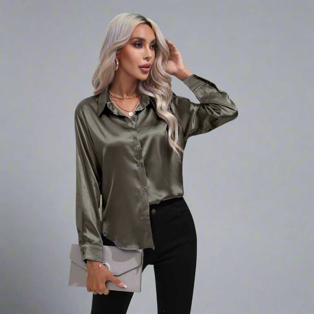 Xaveria | Blusa de satén premium con un brillo elegante