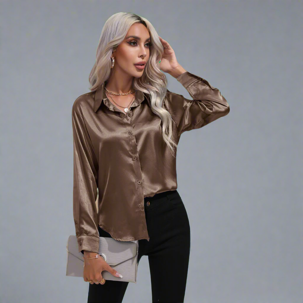 Xaveria | Blusa de satén premium con un brillo elegante