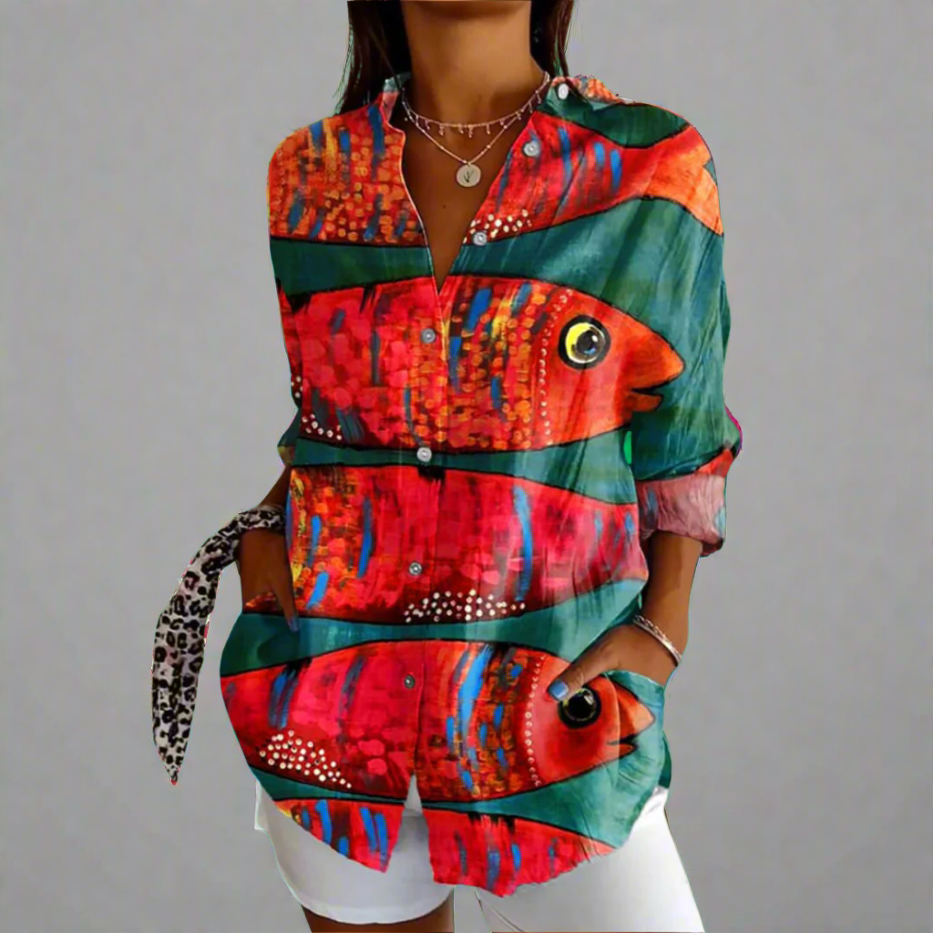 Delia | Blusa Vintage de Tejido Premium con Detalles Hechos a Mano