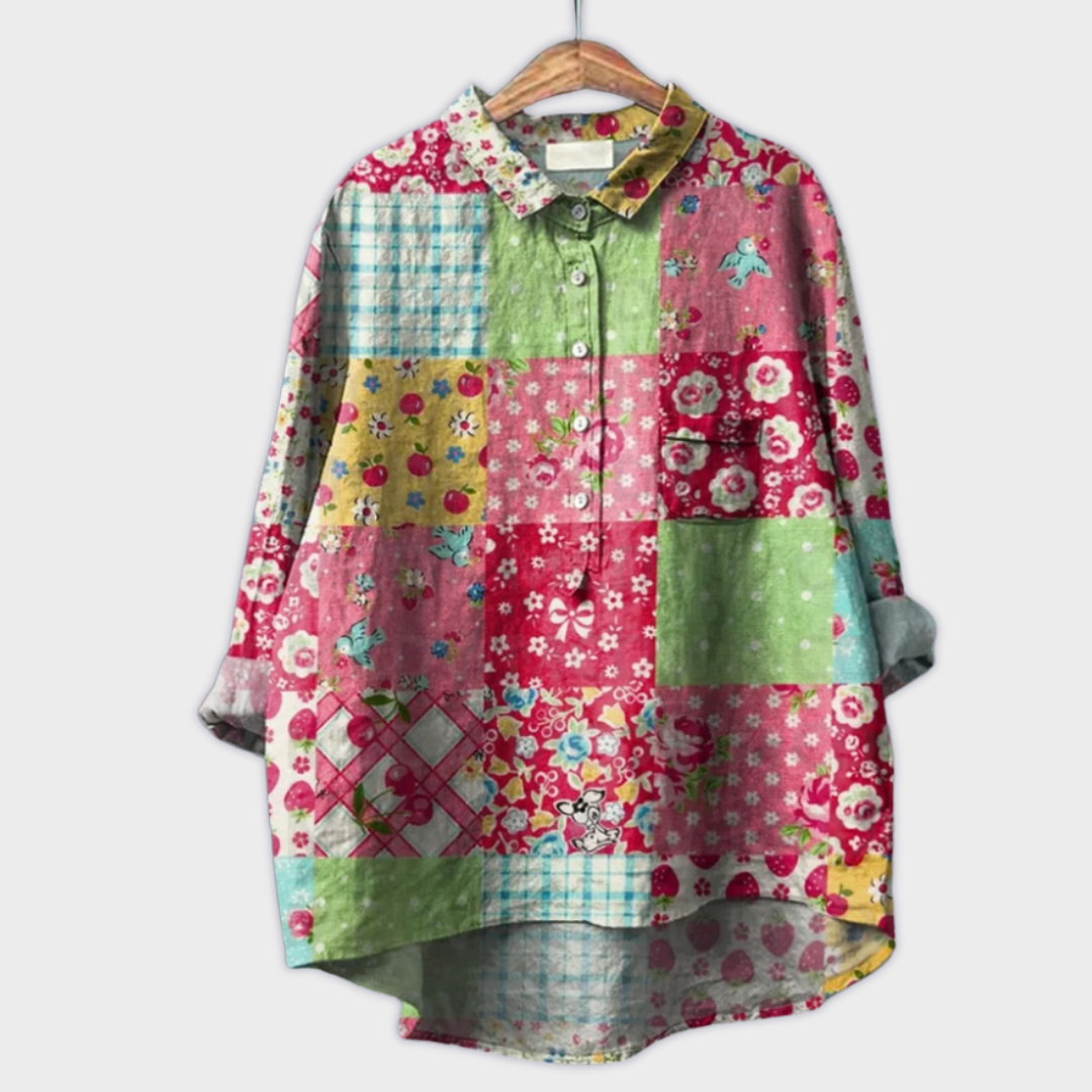 Lara | Blusa floral hecha a mano con tejido premium
