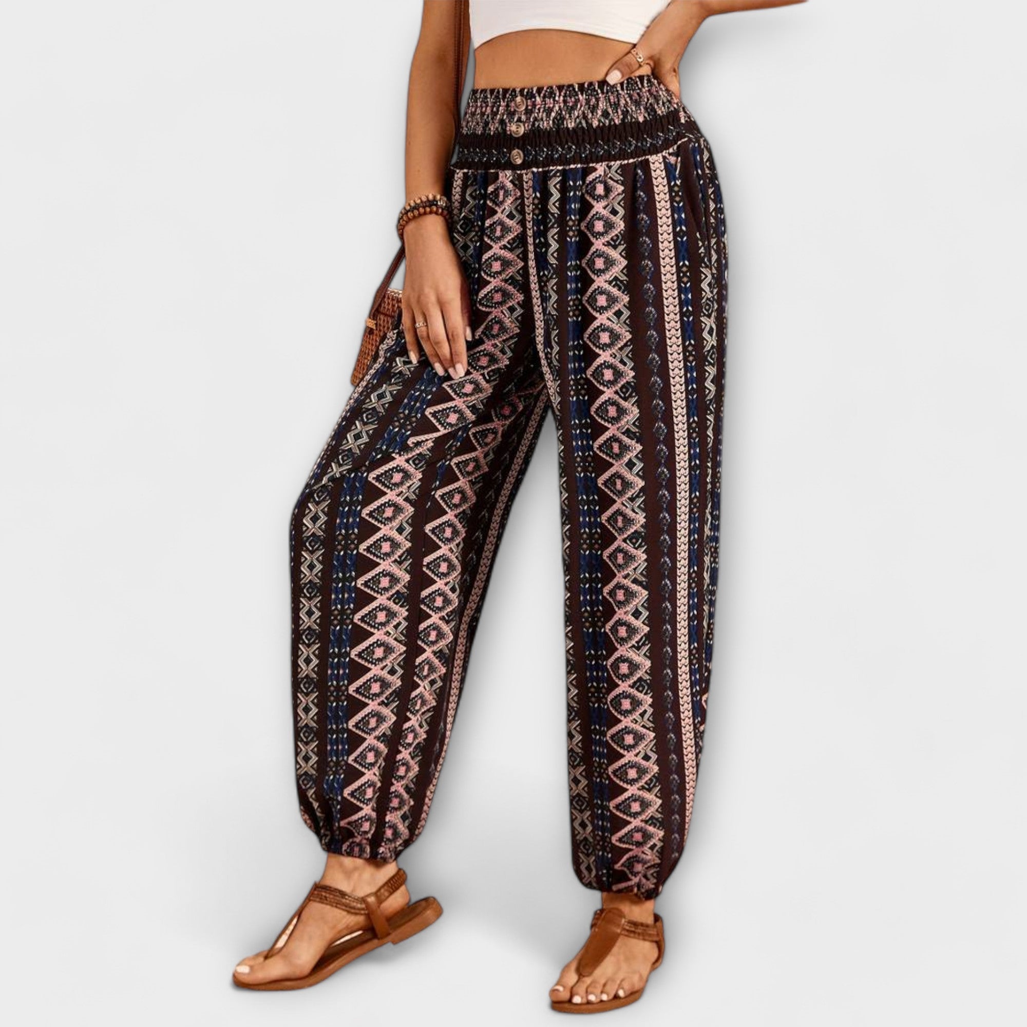 Scarlett - Pantalones con gráfico étnico
