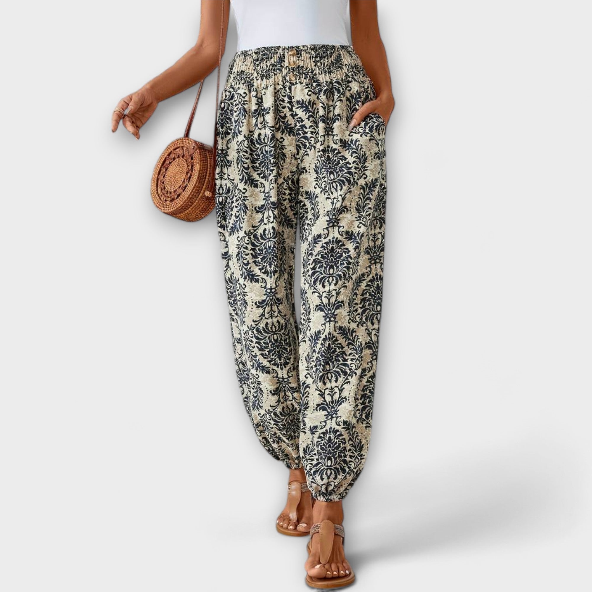 Scarlett - Pantalones con gráfico étnico