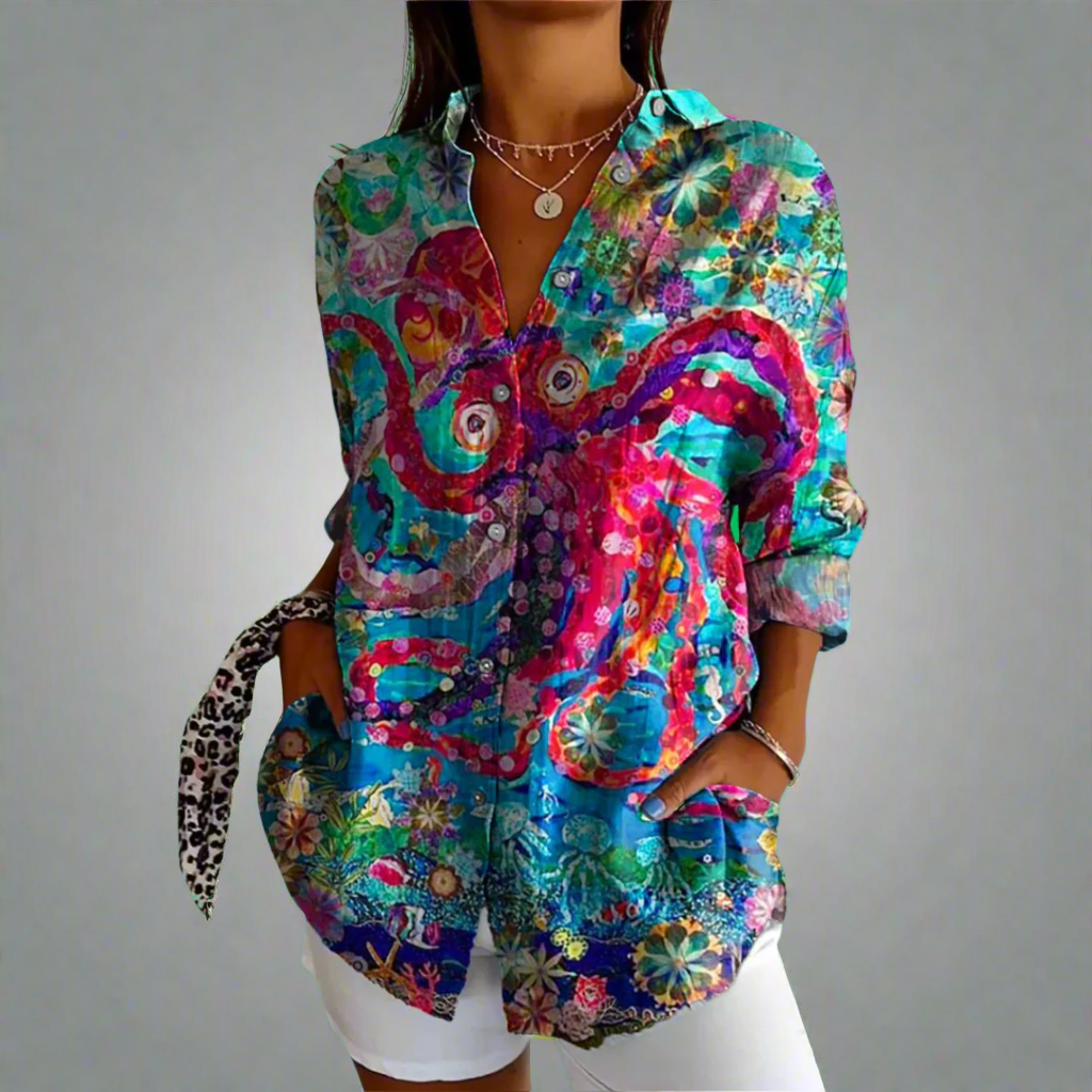 Delia | Blusa Vintage de Tejido Premium con Detalles Hechos a Mano