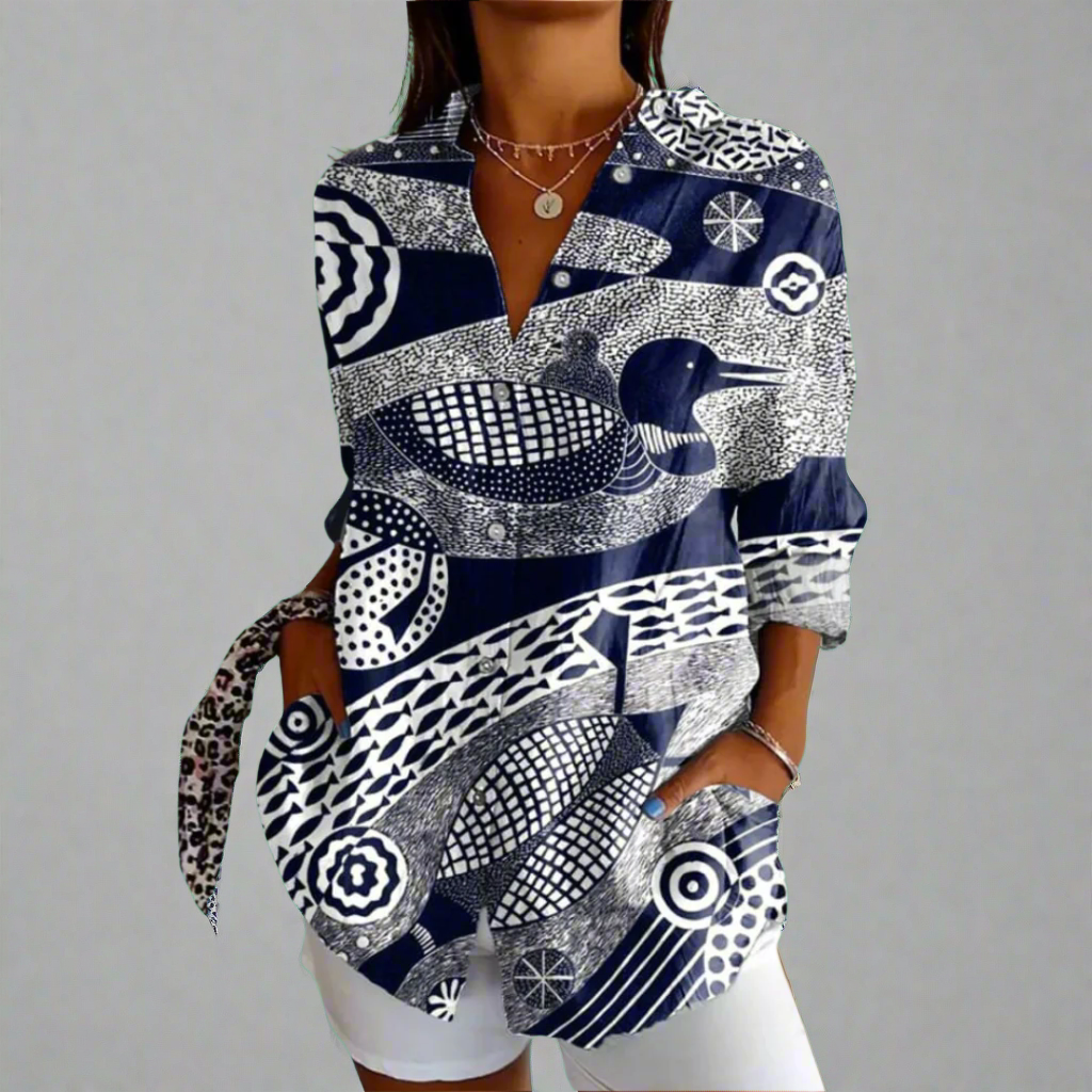 Delia | Blusa Vintage de Tejido Premium con Detalles Hechos a Mano