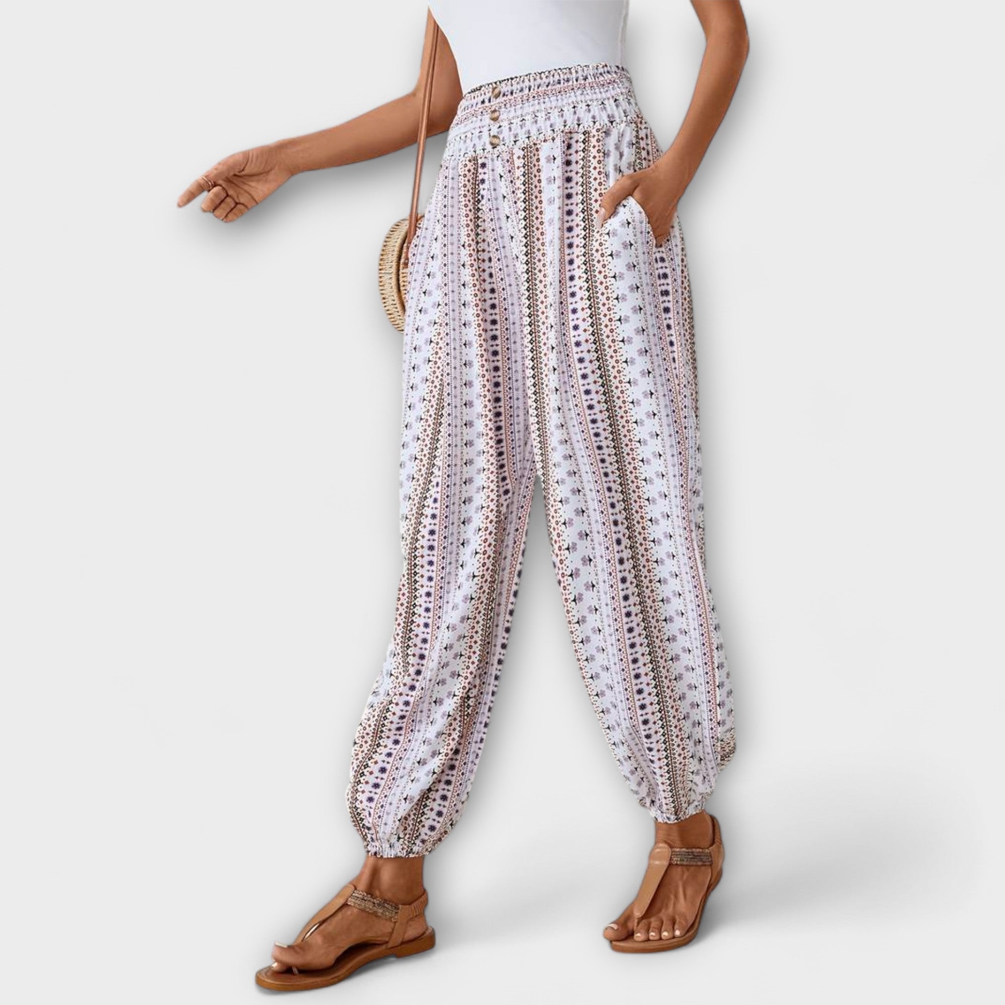 Scarlett - Pantalones con gráfico étnico