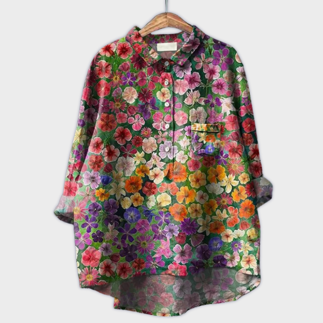 Lara | Blusa floral hecha a mano con tejido premium