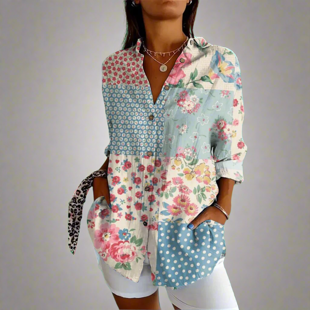 Delia | Blusa Vintage de Tejido Premium con Detalles Hechos a Mano