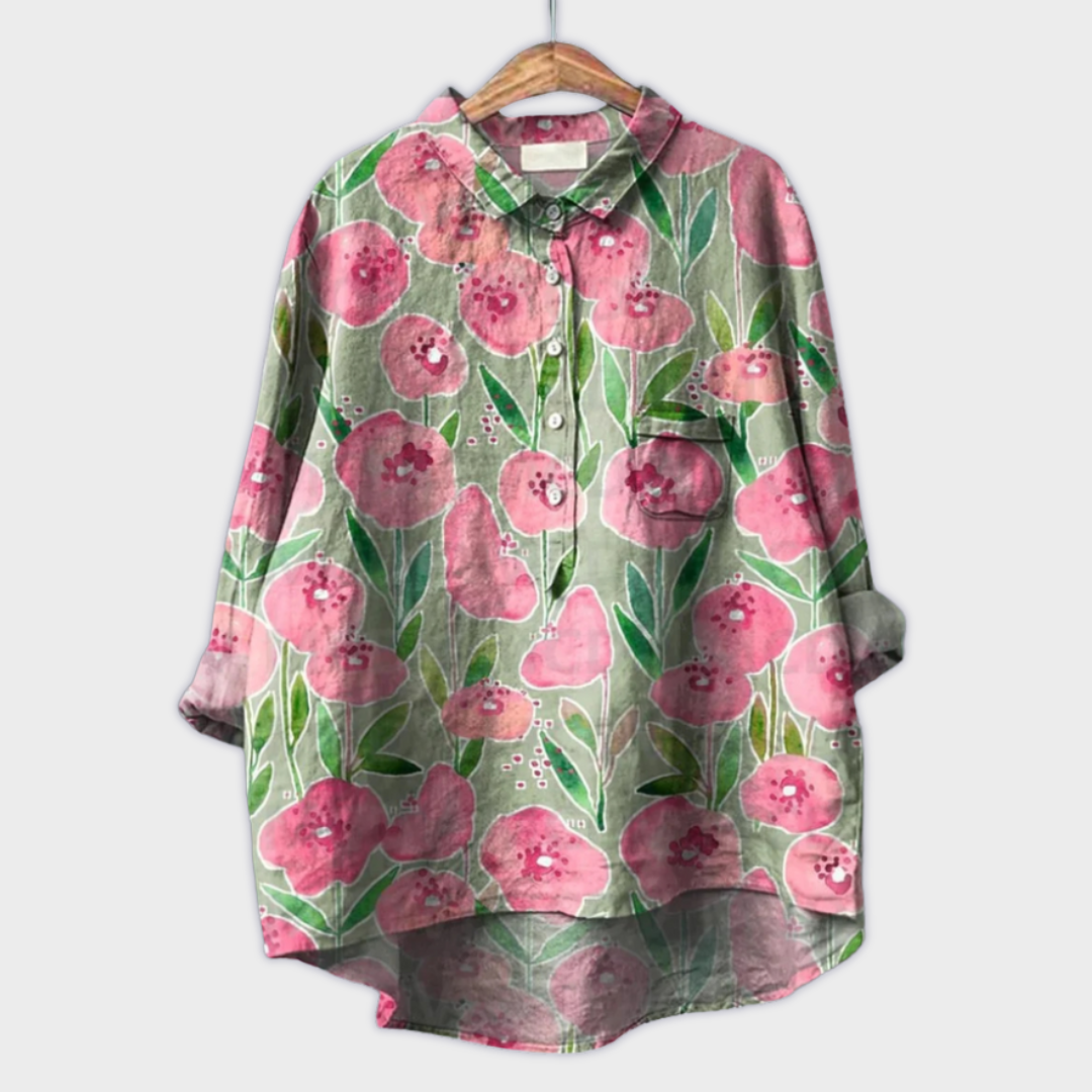 Lara | Blusa floral hecha a mano con tejido premium