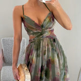 Giselle - Czarująca Maxi Sukienka z Kwiatowym Wzorem