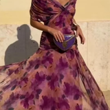 Louise | Elegancka Sukienka Maxi na Przyjęcie z Dekoltem w Serek