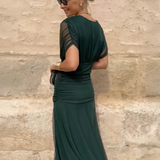 Louise | Elegancka Sukienka Maxi na Przyjęcie z Dekoltem w Serek