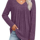 Helle™ | Sweter dziany z dekoltem w serek