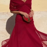 Louise | Elegancka Sukienka Maxi na Przyjęcie z Dekoltem w Serek