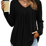 Helle™ | Sweter dziany z dekoltem w serek