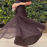 Louise | Elegancka Sukienka Maxi na Przyjęcie z Dekoltem w Serek