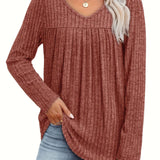 Helle™ | Sweter dziany z dekoltem w serek