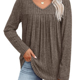 Helle™ | Sweter dziany z dekoltem w serek