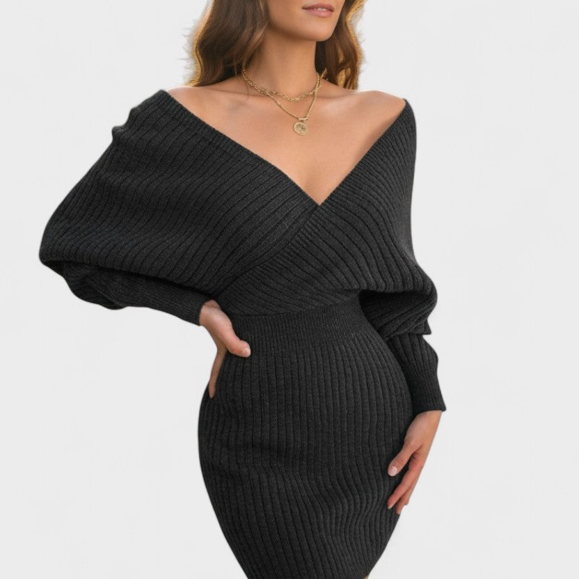 Klara™ | Elegancka Sukienka Kopertowa z Dekoltem w Serek