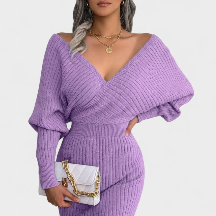 Klara™ | Elegancka Sukienka Kopertowa z Dekoltem w Serek