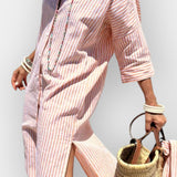 Luna | Sukienka Koszulowa w Paski