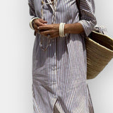 Luna | Sukienka Koszulowa w Paski