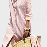 Luna | Sukienka Koszulowa w Paski