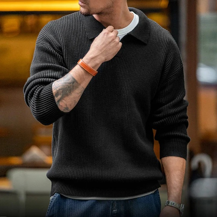 Suéter de polo de punto para hombres