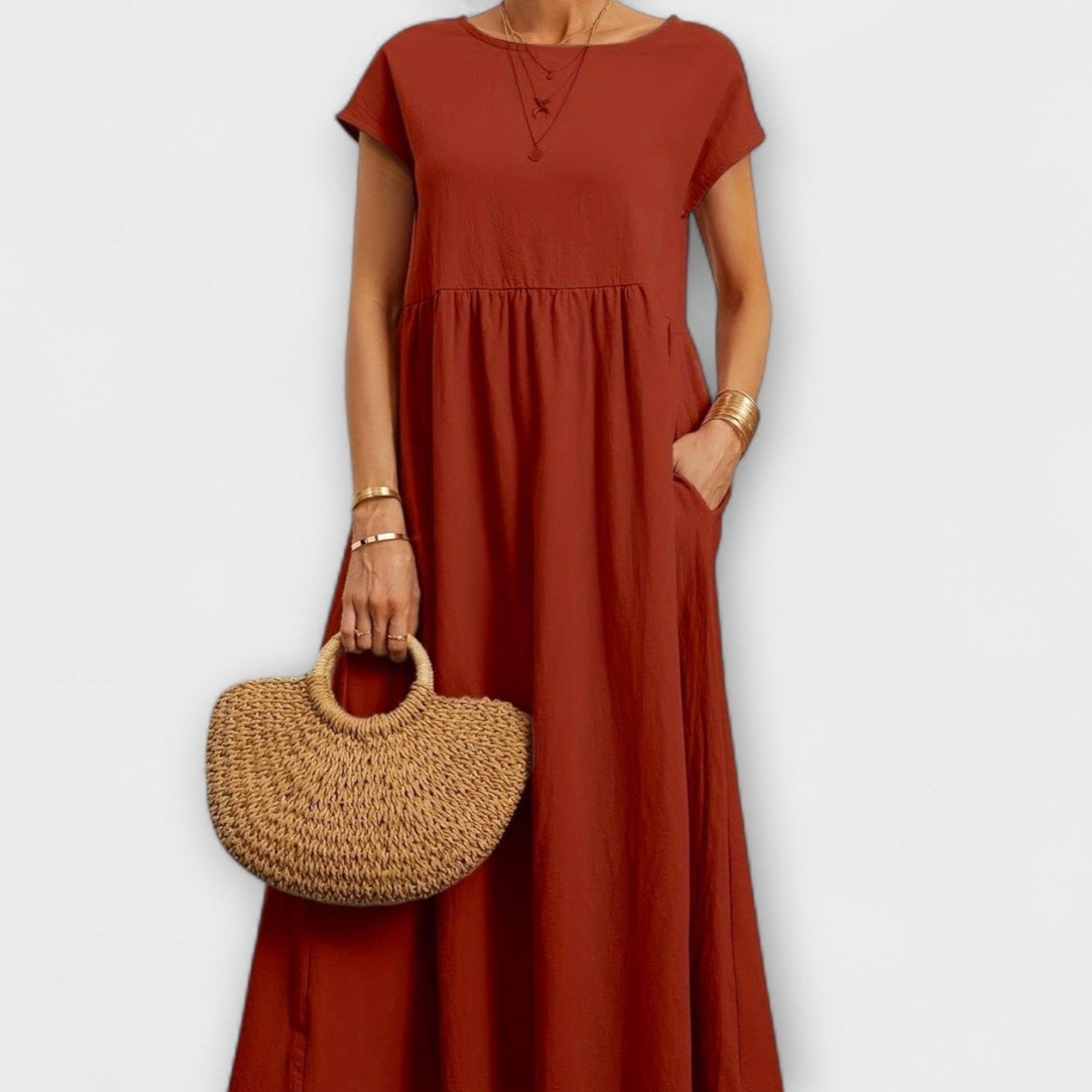 Pernille | Sukienka z bocznymi kieszeniami