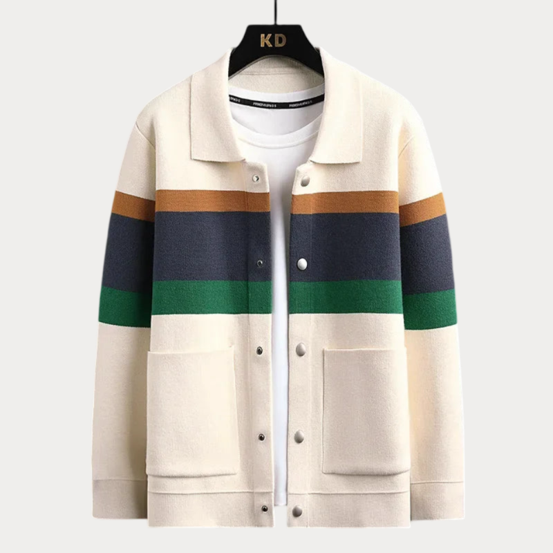 Cárdigan multicolor con bolsillos frontales para hombres