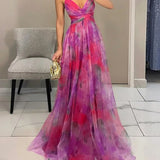 Giselle - Czarująca Maxi Sukienka z Kwiatowym Wzorem