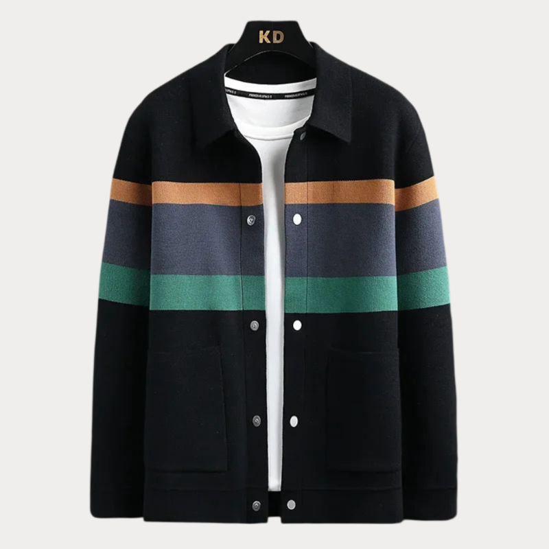 Cárdigan multicolor con bolsillos frontales para hombres