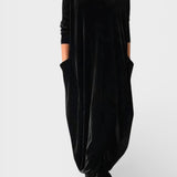 Saskia™ | Elegancka Sukienka Aksamitna z Kieszeniami