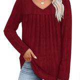 Helle™ | Sweter dziany z dekoltem w serek