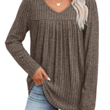 Helle™ | Sweter dziany z dekoltem w serek